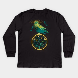 Raven Tree of Life Kids Long Sleeve T-Shirt